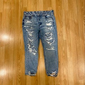 American Eagle Tomgirl Ripped Jeans, 12 Short